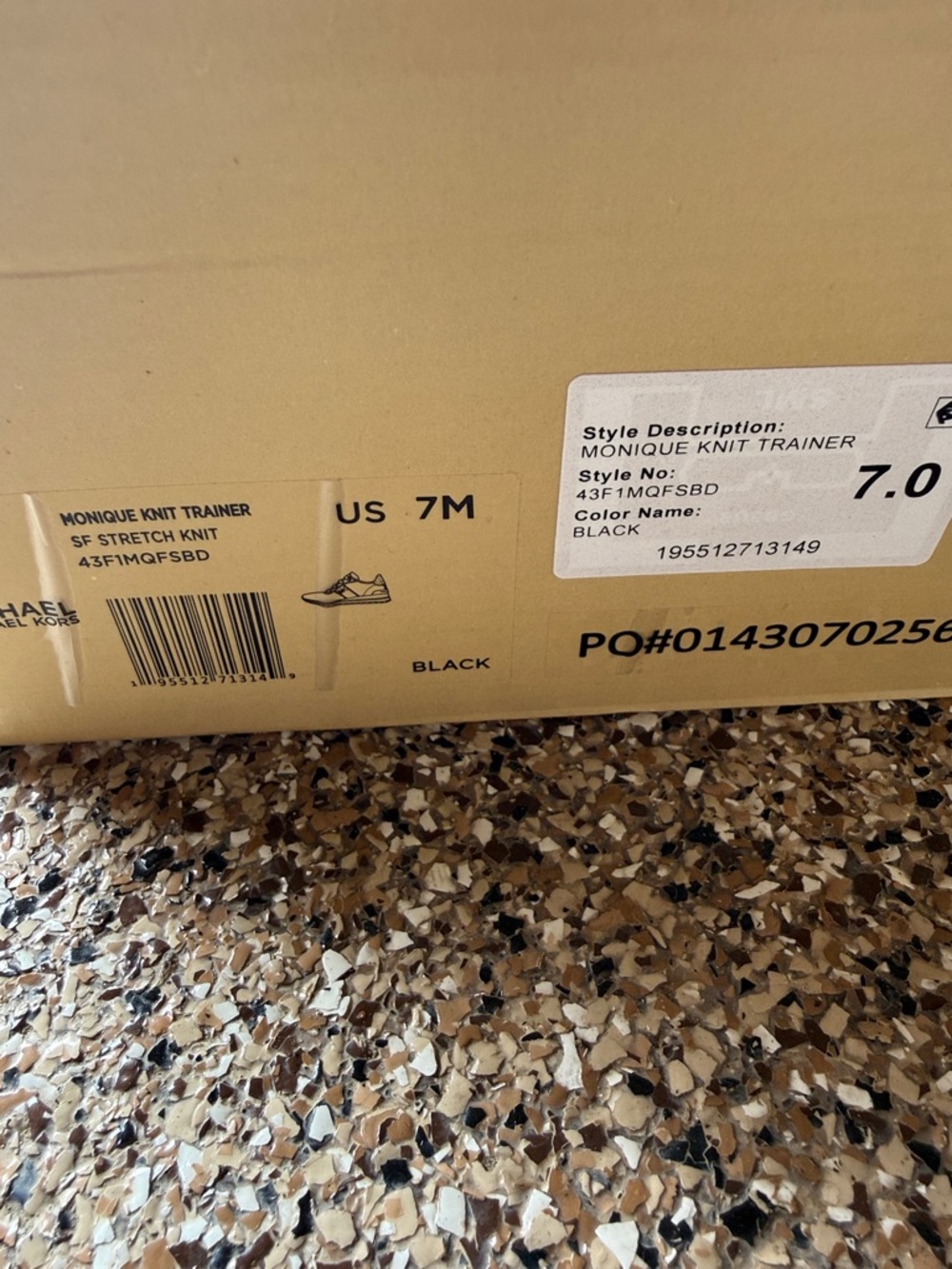 Michael Kors Black Knit Platform Trainer Sneakers with Gold Accents - Picture 6 of 6